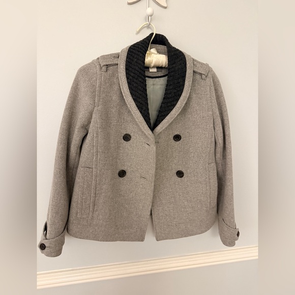J.Crew Stadium Cloth Wool Coat Gray Double Breasted 2 - Picture 10 of 10